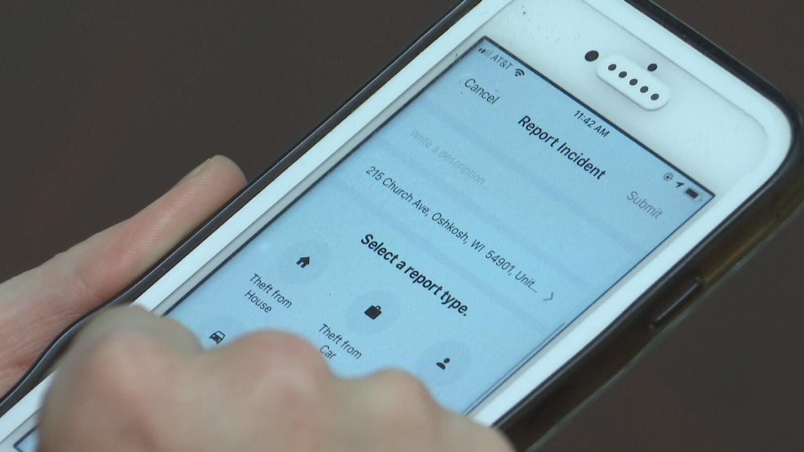 Relay incident reporting on a smartphone